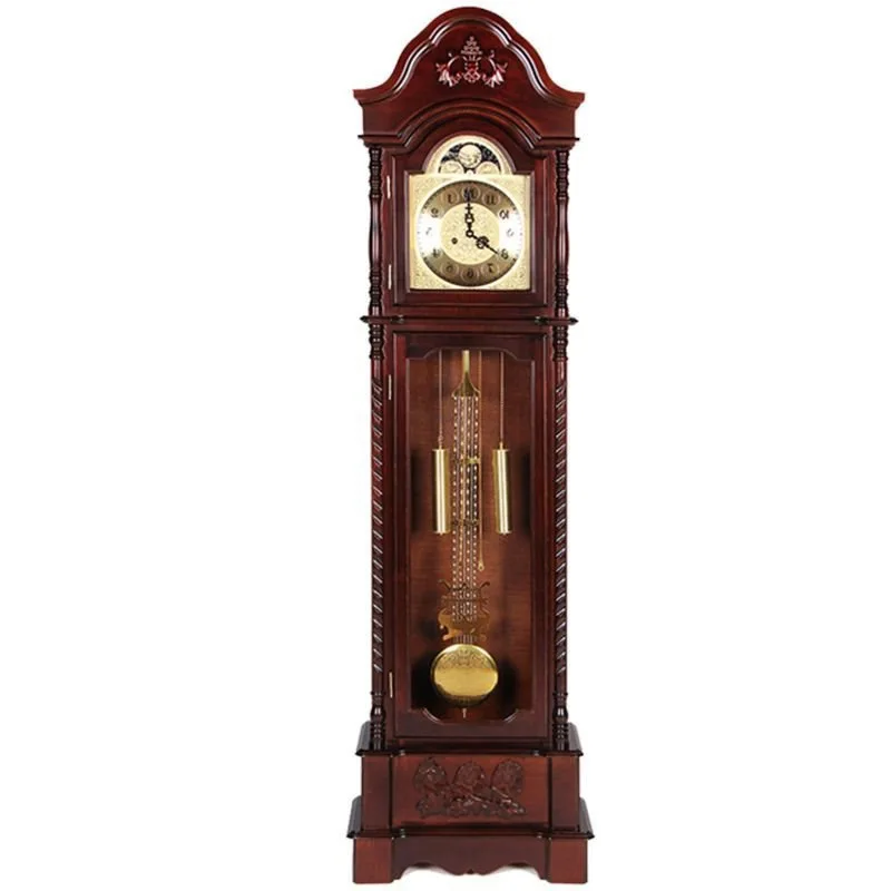 

Floor clock, living room solid wood Chinese-style retro desk clock, vertical luxury, classical timekeeping atmospheric mechanica