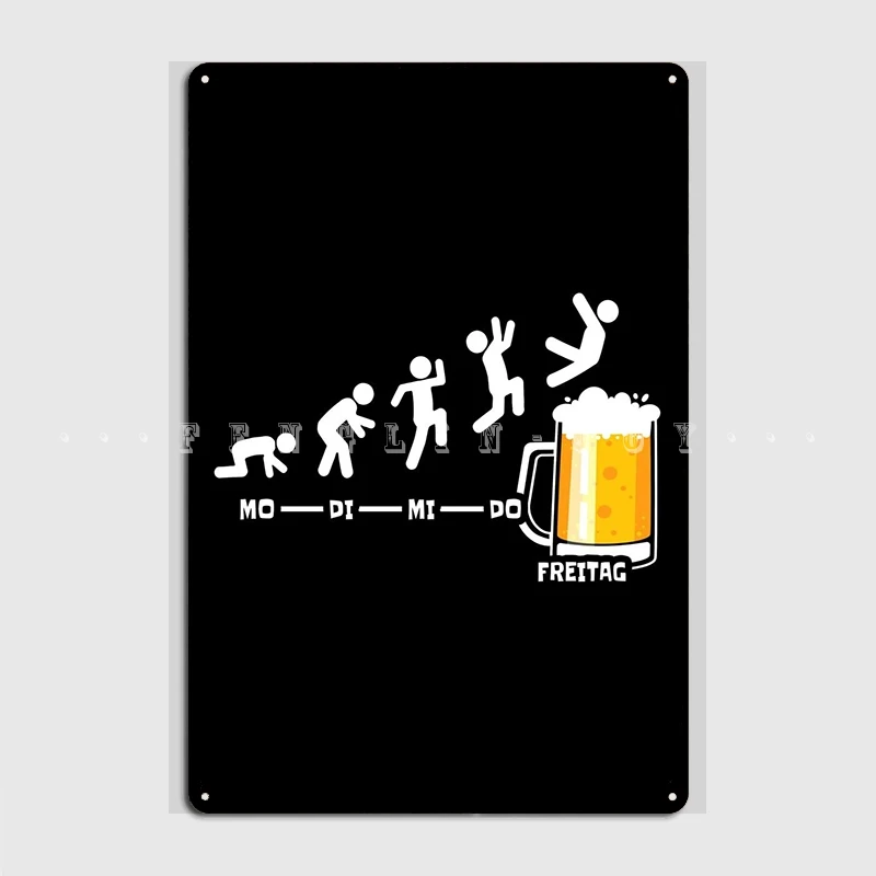 Bier Woche Endlich Freitag Metal Sign Mural Painting Club Bar Design Wall Mural Tin Sign Poster