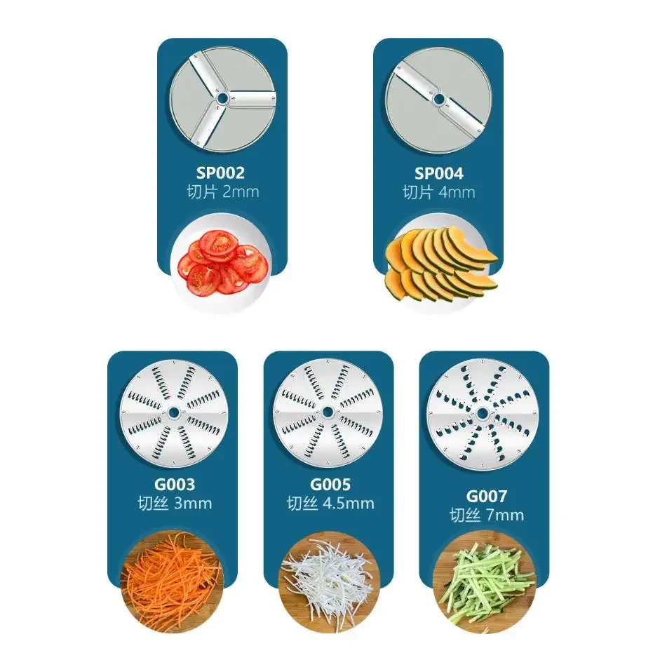 Cortadores vegetais da cenoura comercial, máquinas cortadas Shredded, vegetais e frutos cortados, 110V, 220V, cantinas, hotéis e cozinhas