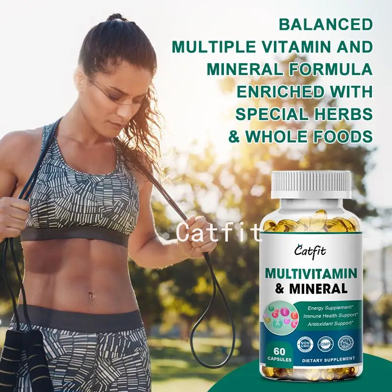 Catfit MultiVitamin & Minerals Capsule Anti-alopecia Skin Repair liver Health&Energy Care Improve anemia Health supplements