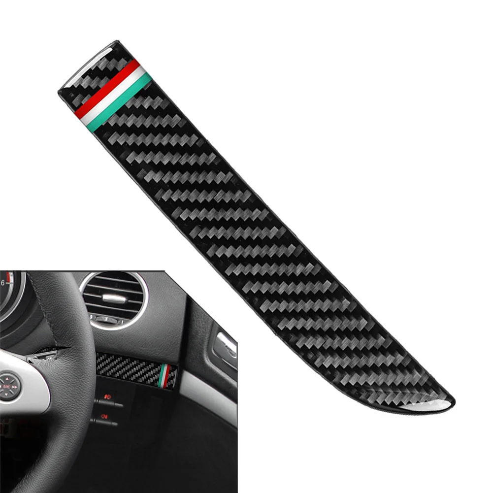 Car Driver's Dashboard Cover Side Panel Trim Sticker RHD For Alfa Romeo Spider 2006-2010 Carbon Fiber Black