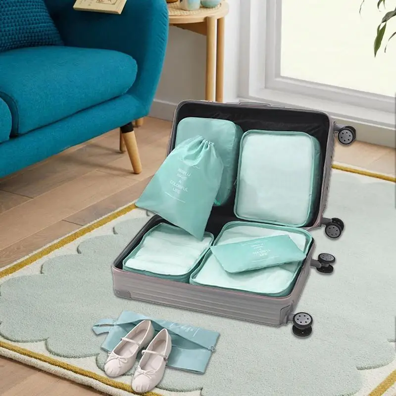 방수 대용량 여행 보관 가방, 의류 분류 보관 가방 세트, 다목적 여행 보관 가방, 7 개