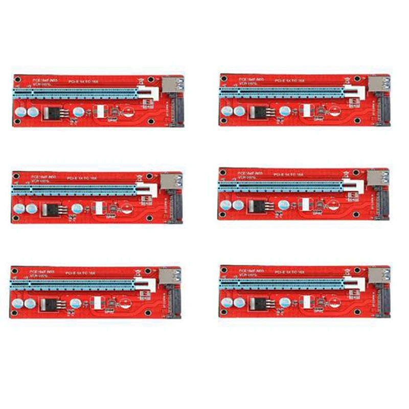 12Pcs VER007S PCI-E Riser Card 007S PCIE 1X To 16X Extender 15Pin SATA Power 60CM USB 3.0 Cable For BTC LTC Mining Miner