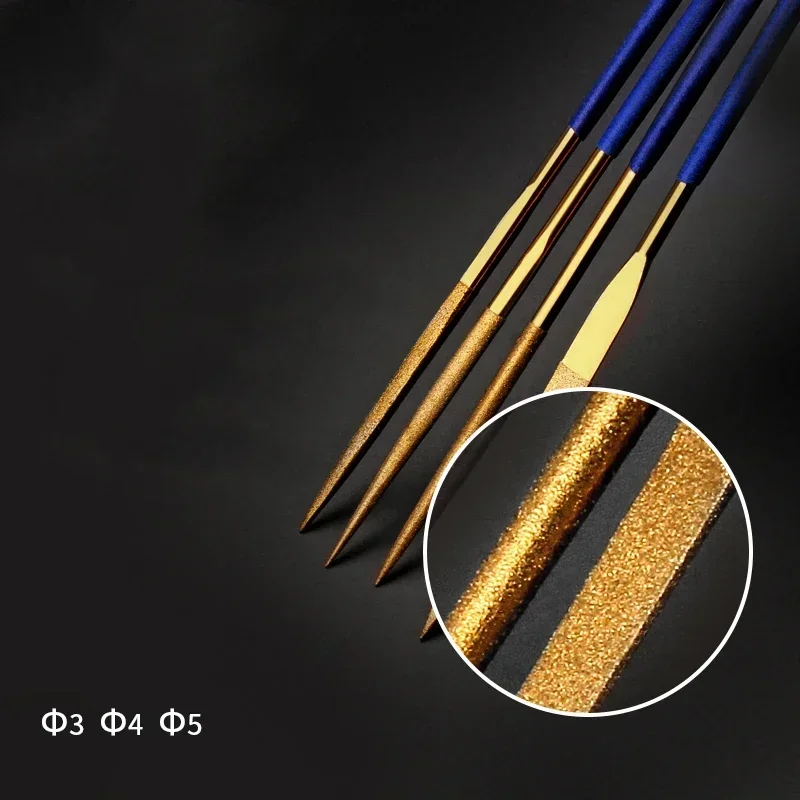 Picture 6: Mini Needle File Set Diamond Coated Length 140/160/180mm Diameter 3/4/5mm for Ceramic Glass Gem Stone Hobbies and Crafts