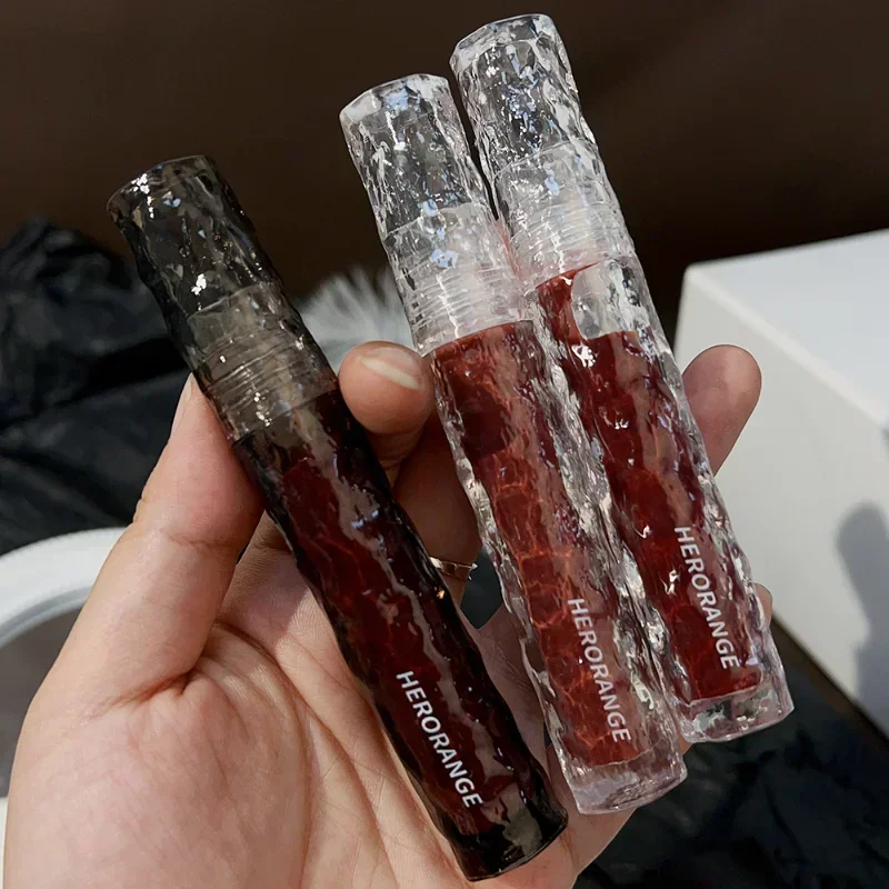 Waterproof Mirror Nude Lip Gloss Transparent Nude Dark Brown Red Lip Glaze Lasting Velvet Liquid Lipstick Women Makeup Cosmetic