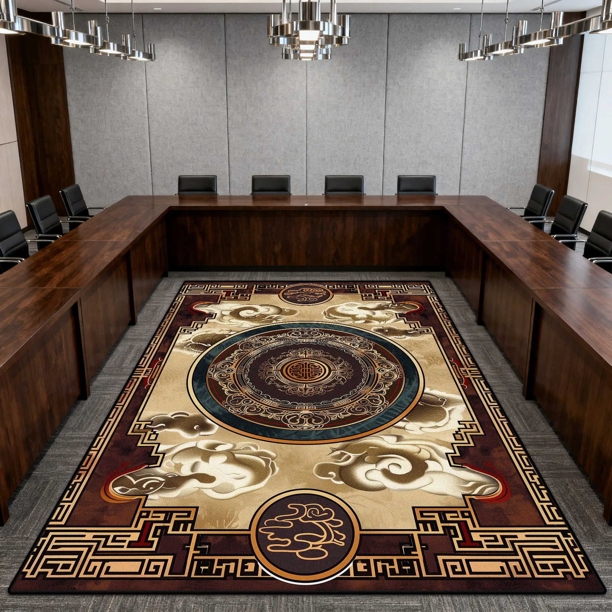 

Persian Large Area Non-slip Meeting Room Carpets Easy Clean Soft Luxury Floor Mat Decoration Living Room Bedroom Foldable Rug