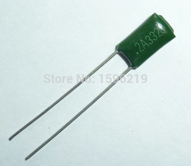 100pcs Mylar Film Capacitor 100V 2A332J 3300pF 3.3nF 2A332 5% Polyester Film capacitor