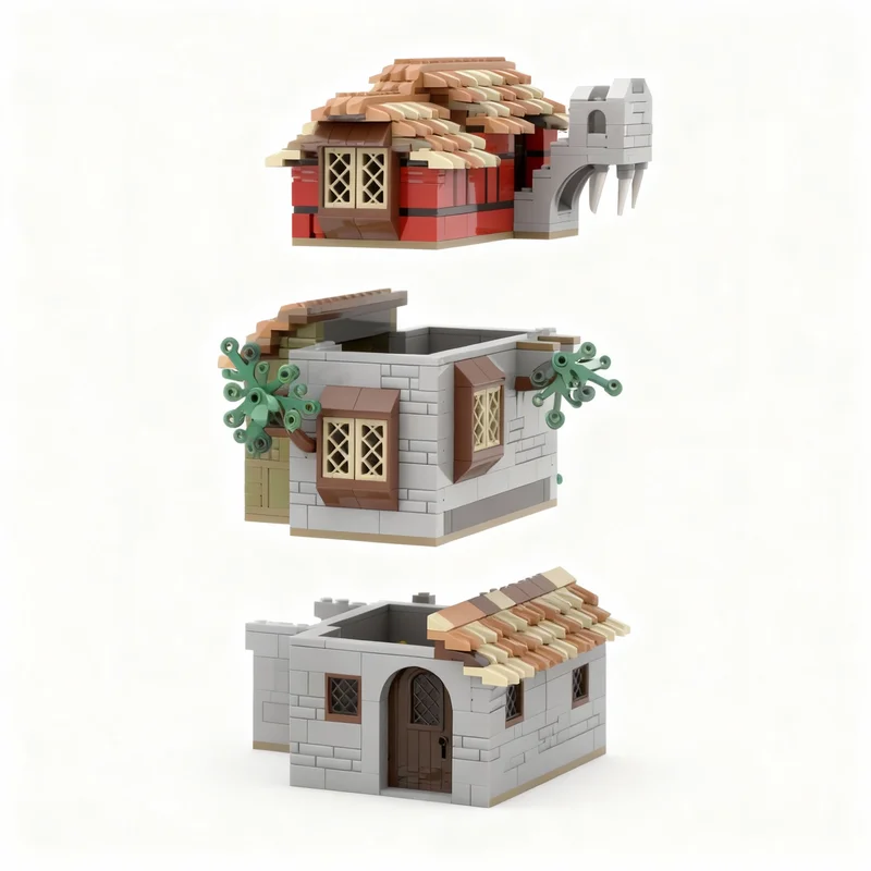 987 Piezas MOC Casa de Brujas Castillo Modelo de Bloques de Construcción Ensamblaje DIY Regalo de Navidad Idea Creativa Juguetes de Ladrillos Educación