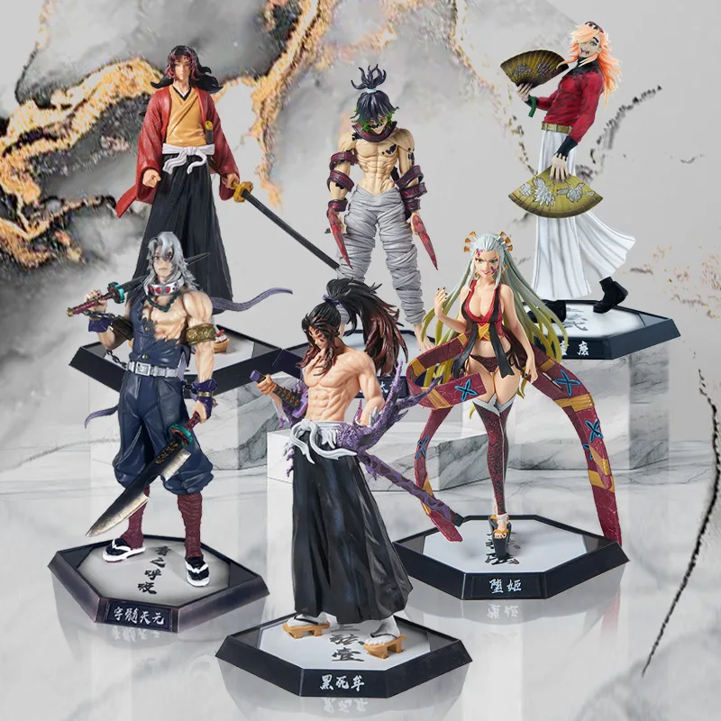 29cm Kimetsu no Yaiba Anime Figures Yoriichi Daki Gyutaro 12 Style Action Figure Statue Model Doll Collection Toys Gifts