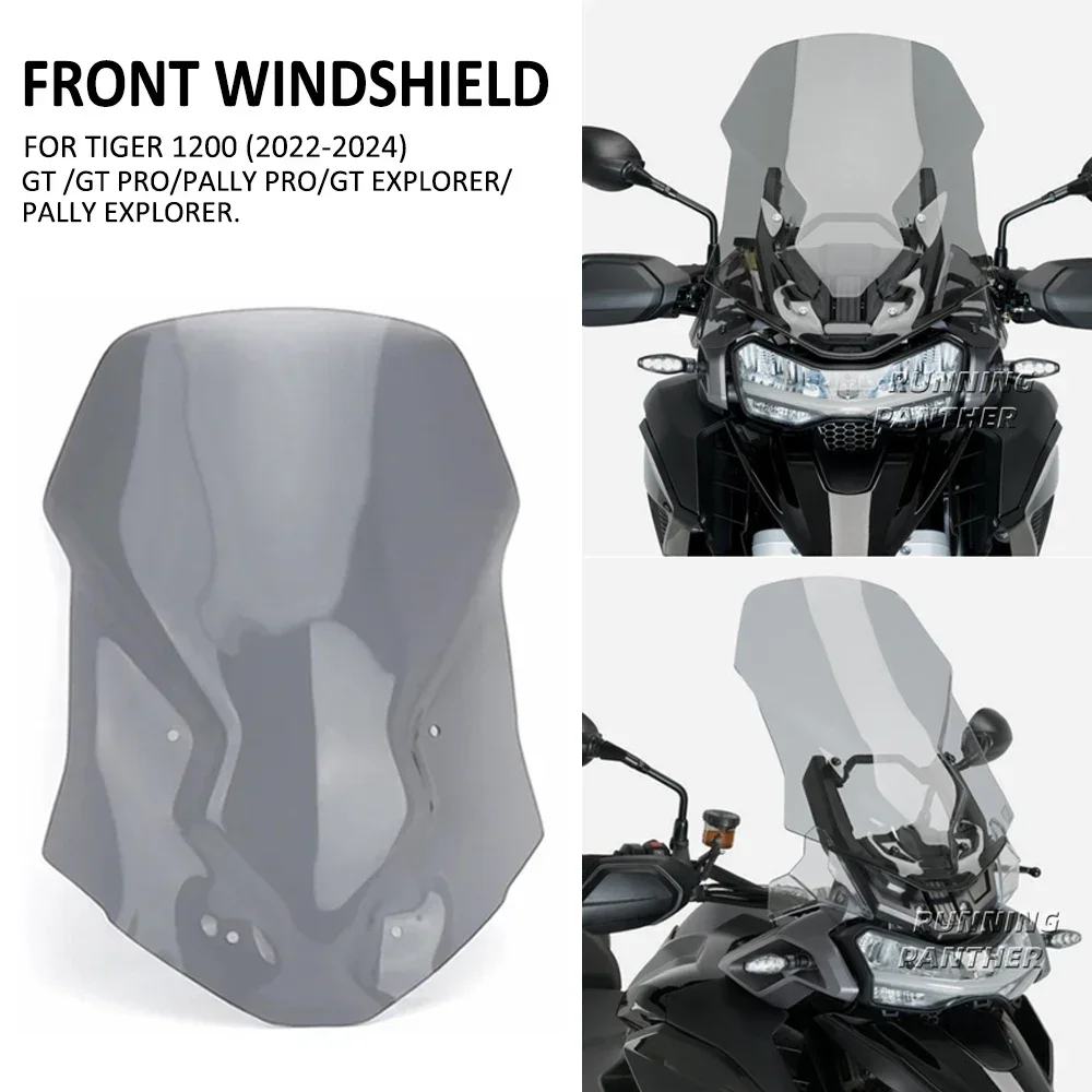 For Tiger1200 GT Pro Tiger 1200 GT Rally Pro Explorer 2022-2024 Motorcycle Windshield Wind Shield Deflector Protector Windscreen