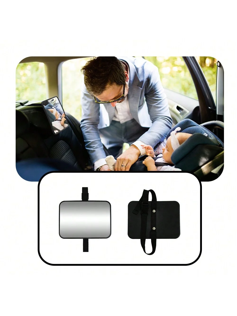 1pc Shatterproof Baby Car Mirror Car Safety Seat Rearview Mirror, Easy Install, Universal Fit