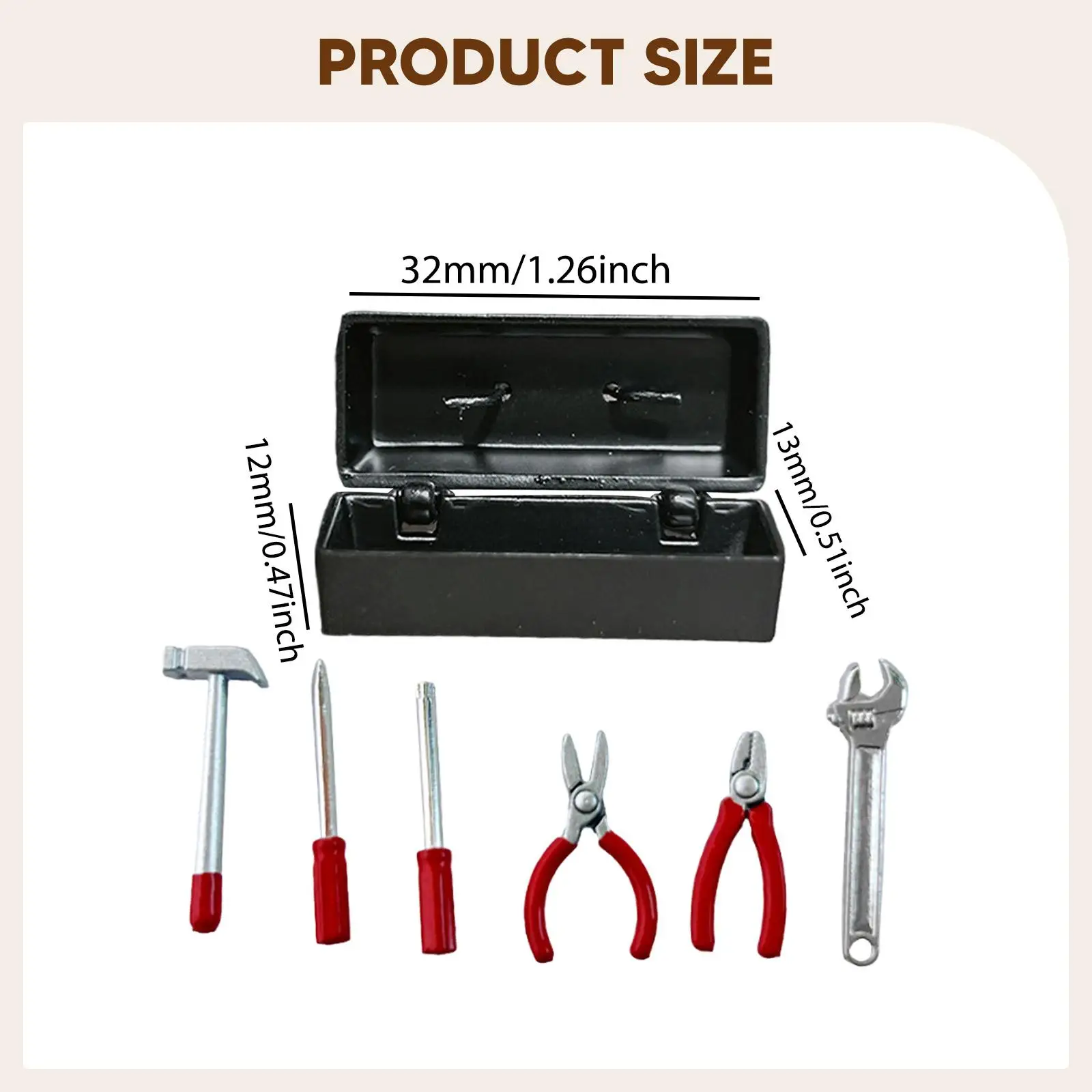 Miniature Repair Tool Box, Miniature Furniture, Simulated Dollhouse Accessories,