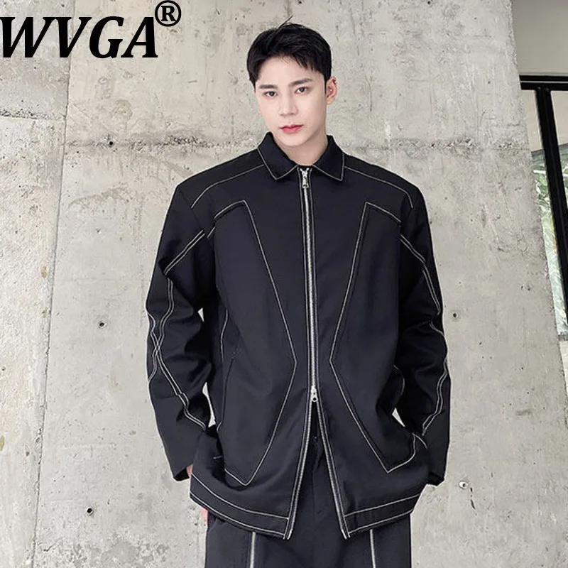 WVGA Spring Autumn New Man Tide Personality Topstitch Decorative Zipper Trendy High-end Jacket Niche Chic Casual Coat Ins W20943