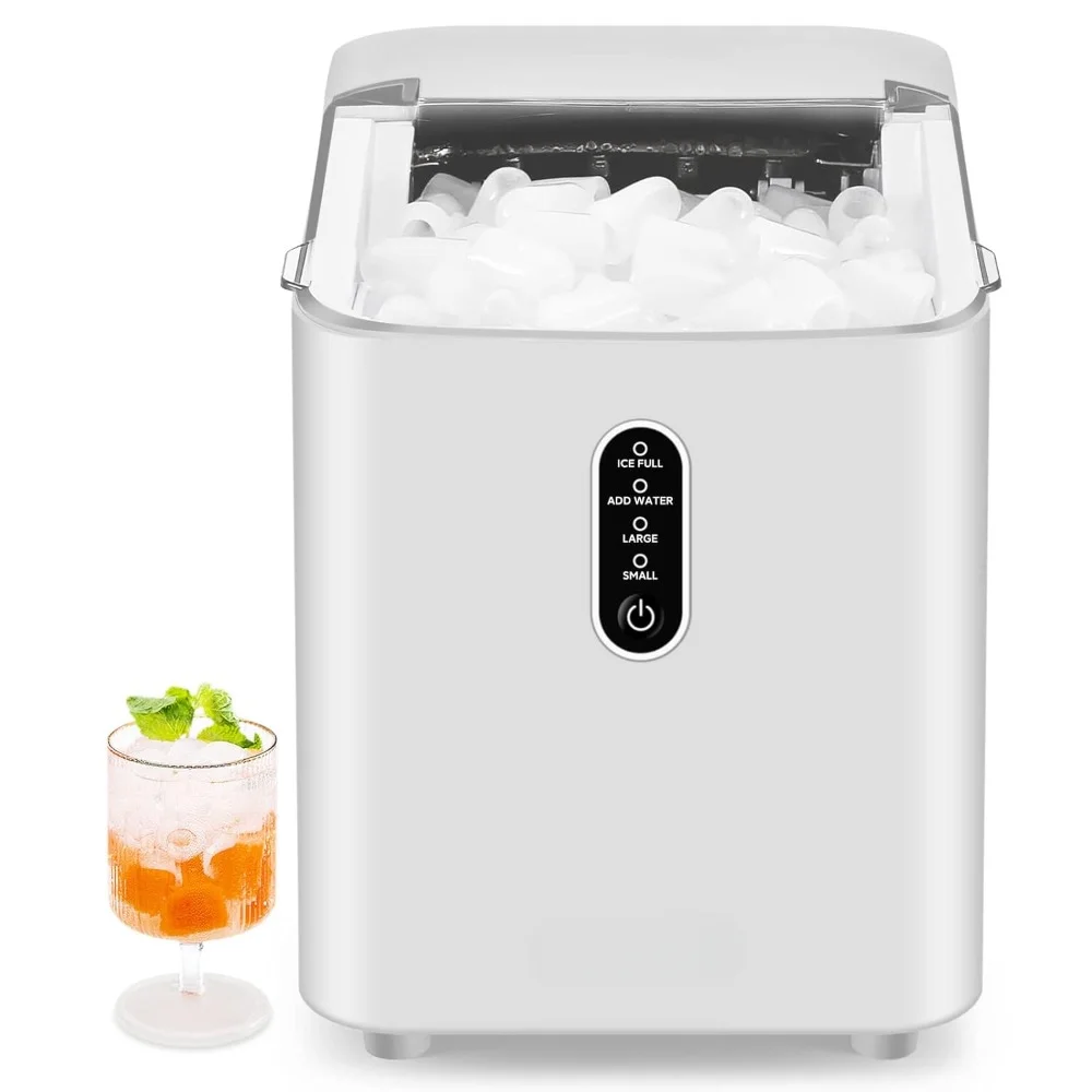 HAOYUNMA Ice Makers Countertop, Portable Ice Maker with Self-Cleaning, 8 Cubes/9 Mins, 26.5Lbs/24Hrs, Ice Machine