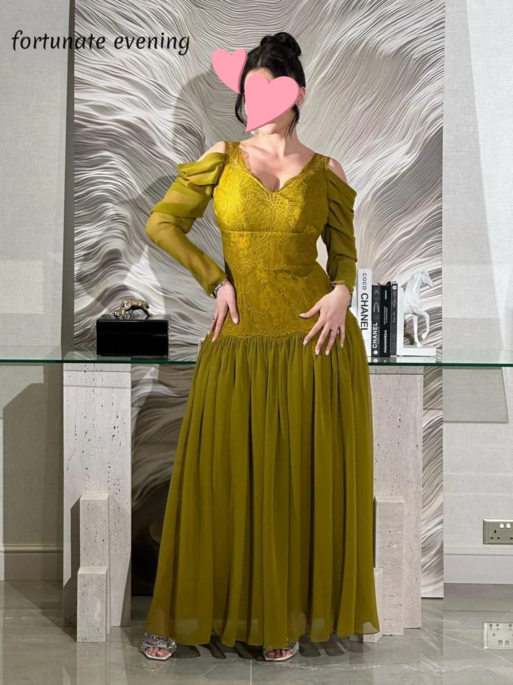 

Fortunate Evening Elegant Vintage Sweet Green Mermaid Lace Chiffon Customized Formal Occasion Prom Dress Evening Party Gowns