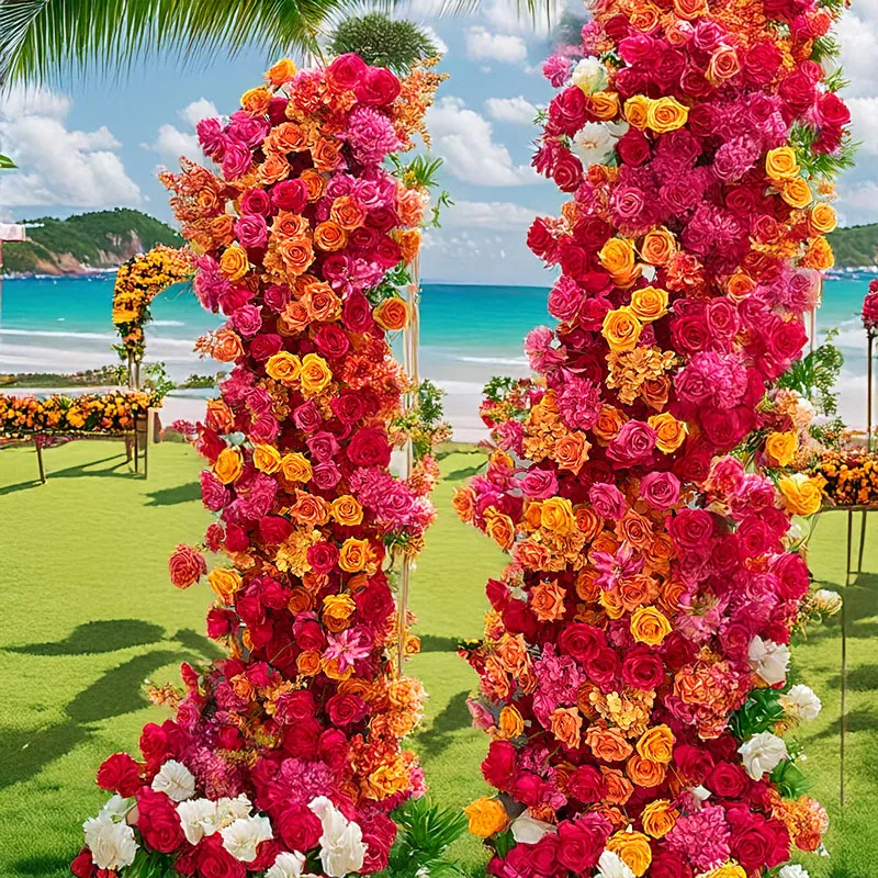 

180CM Artificial Dried Roses Arranged in Rose Red for Engagement Birthday Party Flower Arrangement Wedding Arch Decoration