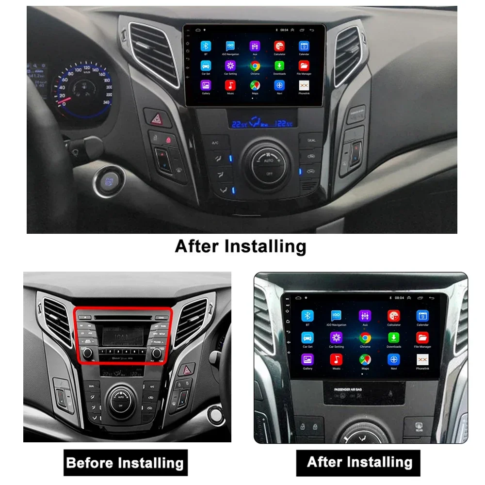 Para hyundai i40 2011-2019 auto multimídia navegação gps rádio do carro android13 embutido carplay auto bt wifi 2din sem unidade principal de dvd