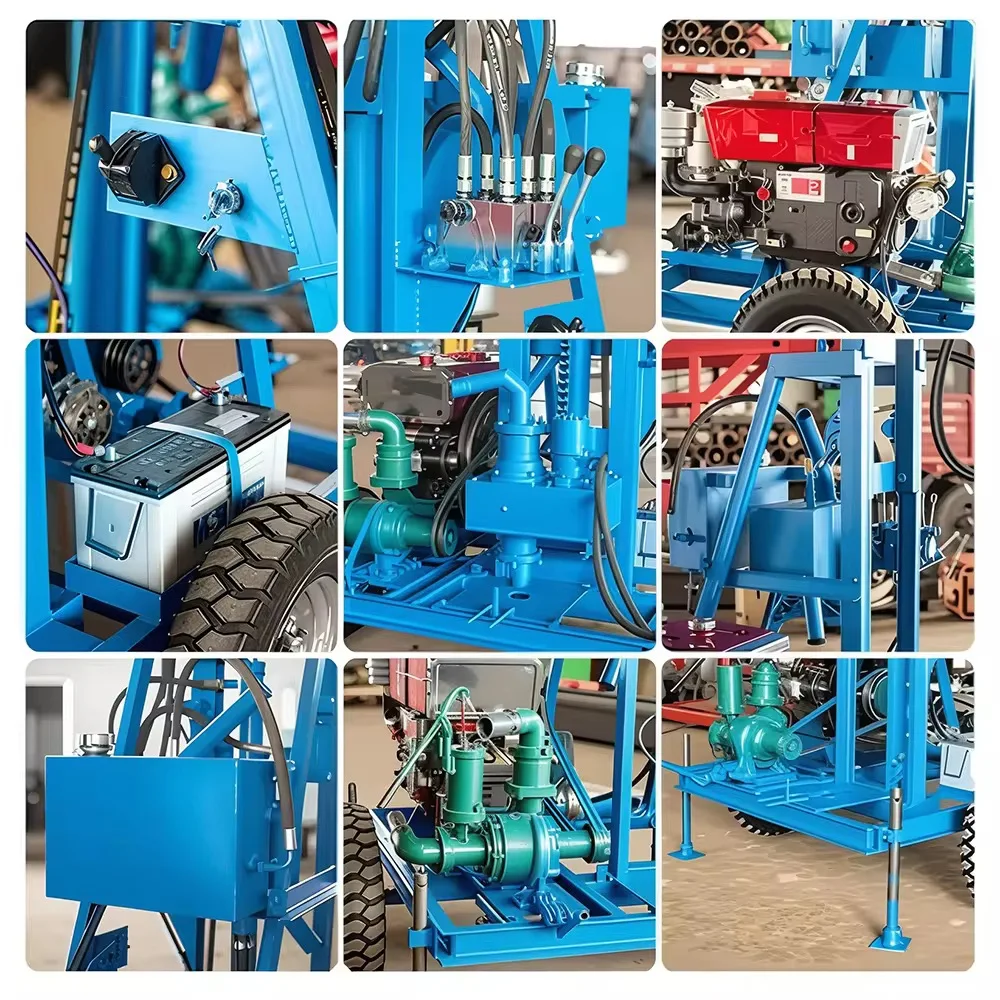 Mini Diesel Engine Water Well Driller 200m Depth Portable Easy to Move for Farm Agricultural Irrigation & Rural Water Supply