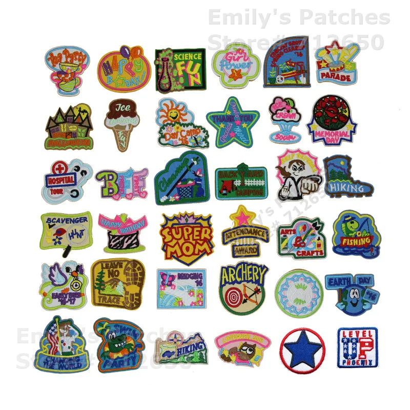 2017 New arrival 10 pcs Kindergarten Series embroidered cartoon patch Kids' iron on Motif Applique Fabric cloth accessory Link 2