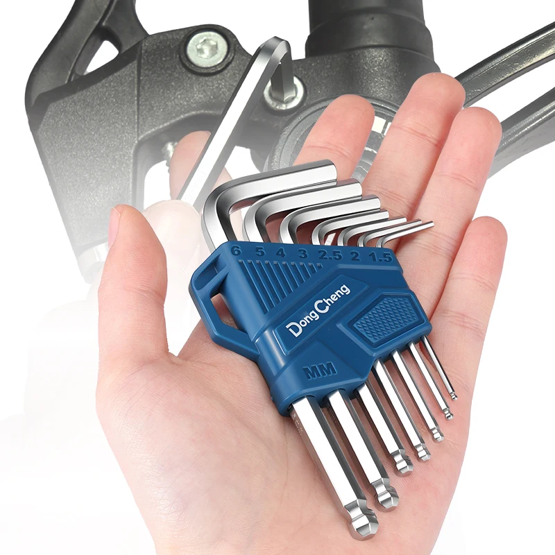 

7Pcs Bike Hex Tool MTB Road Bike Repair Tool Kit Bicycle Hexagon Spanner Flat Ball Opening Wrench 1.5/2/2.5/3/4/5/6mm
