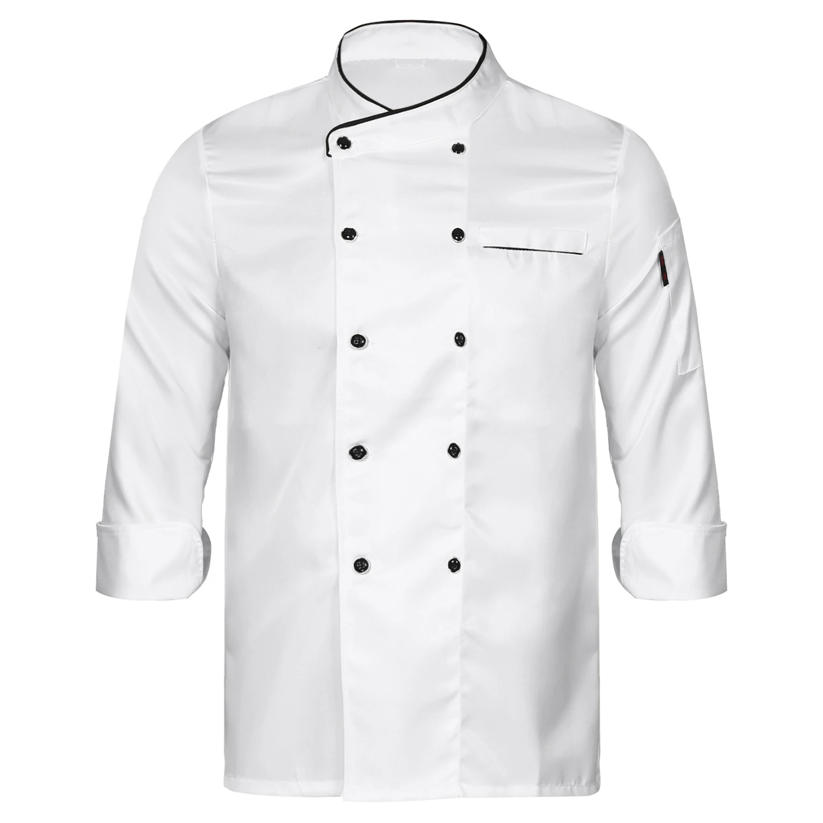 Veste de restaurant unisexe, manteau de chef croisé, manches courtes et longues, uniforme de travail de Chamonix, cantine d'hôtel et de cuisine, hommes et femmes