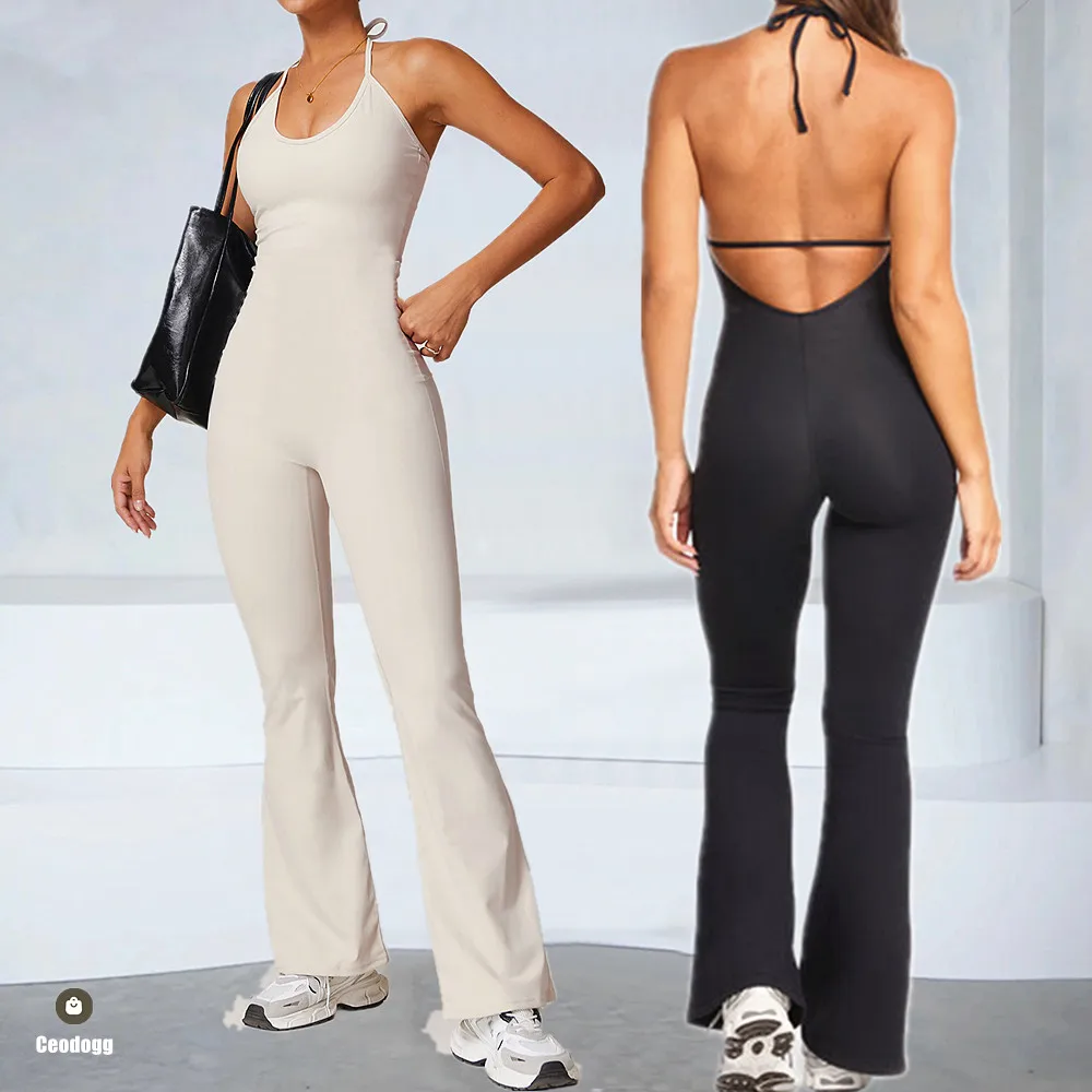 

Back V Jumpsuit Gym Set Women Training Yoga Suit Sportswear Women Sports Jumpsuit Fitness Rompers Stretch Workout Bodysuits XP50