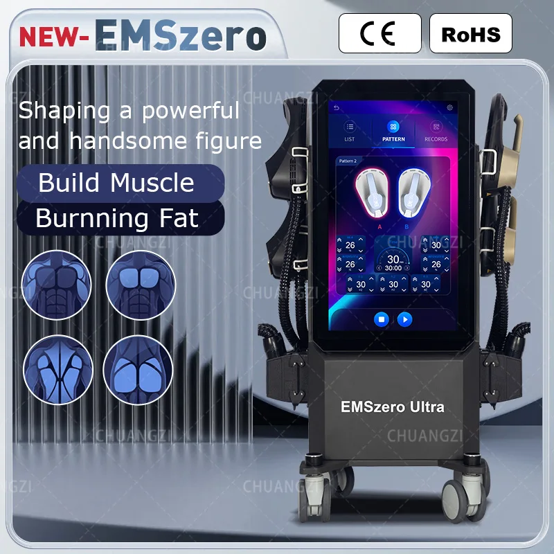 Emszero Body Sculpting Machine 4 Handle R-F EMS Hiemt Muscle Build Fat Reductions Ultra Device