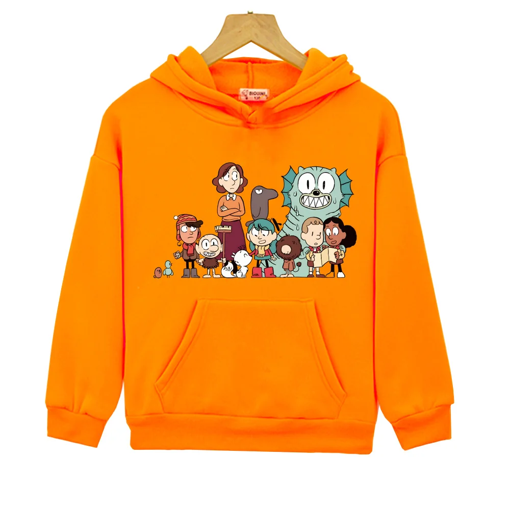 Hilda 100% estampa de desenho animado curto moletom com capuz roupas meninos/meninas sudaderas pulôveres manga estampa moletom com capuz kawaiimoletom