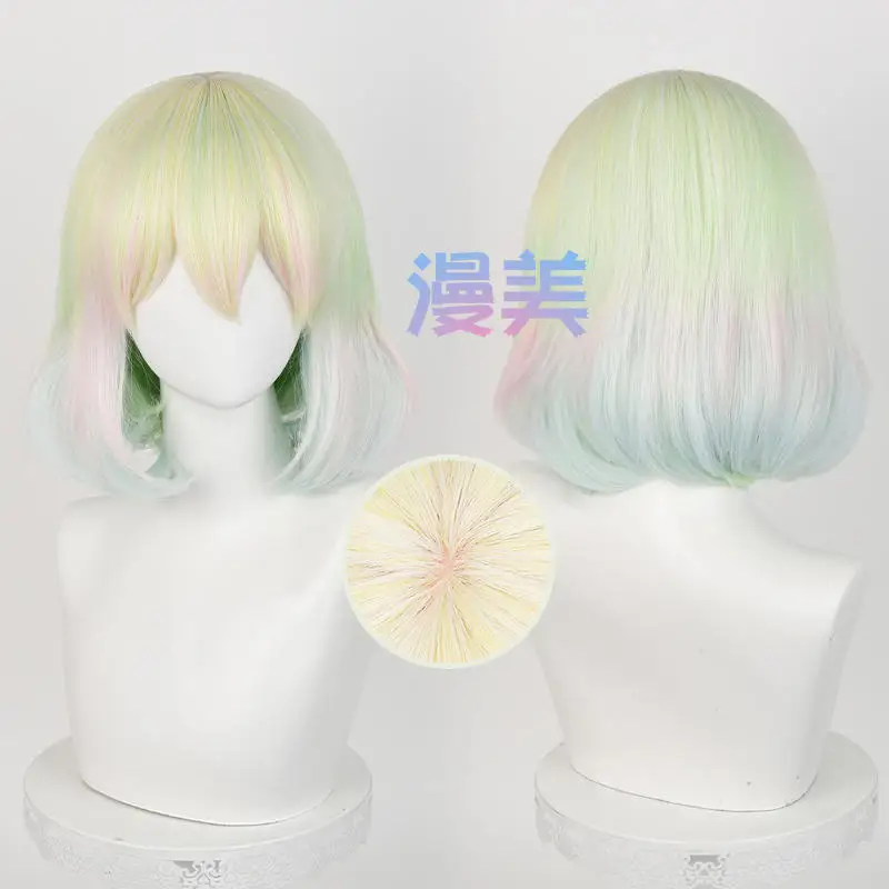 Houseki No Kuni Diamant Cosplay Pruik Gemengde Kleur Pruiken Hittebestendig Synthetisch Haar Voor Vrouwen Meisjes Halloween