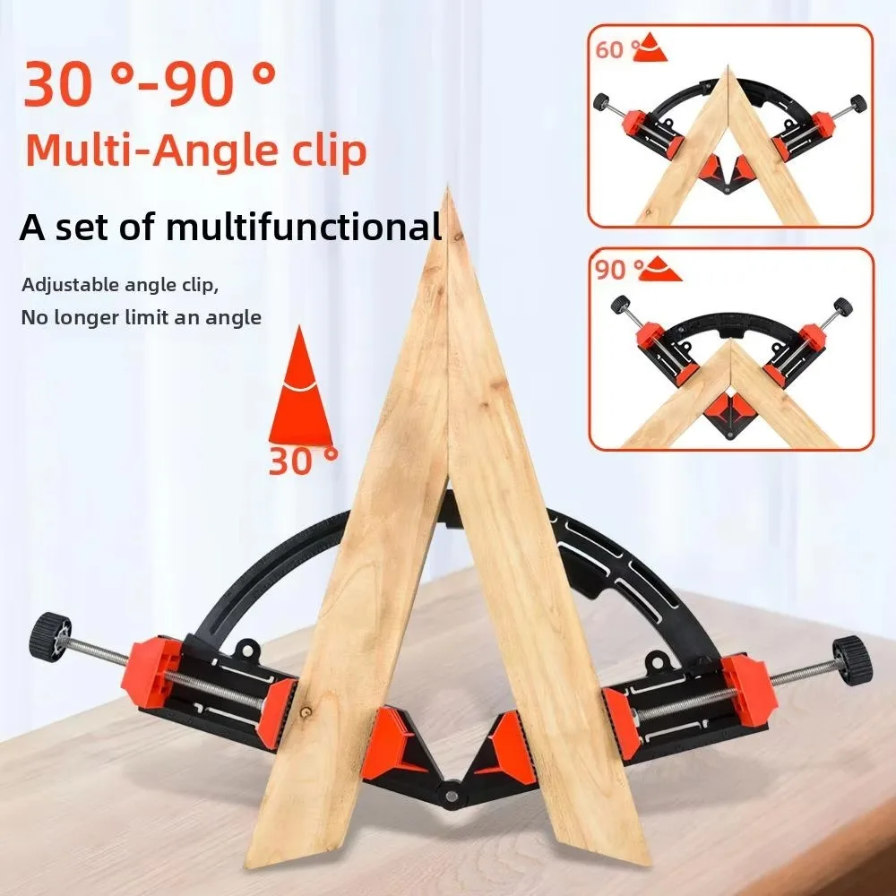 

New 30-90 Degrees Carpentry Auxiliary Fixture L-Shaped Adjustable Carpenter's Square Ruler Tool ABS Right Angle Clip Frame Tool