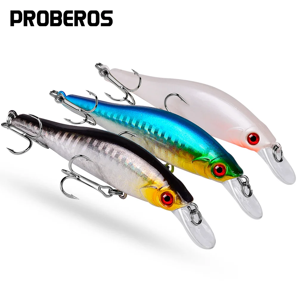 Proberos Sinking Minnow Fishing Lures with Excellent Action, Wobblers, Jerkbaits, High-Quality Hard Baits for Sea Bass