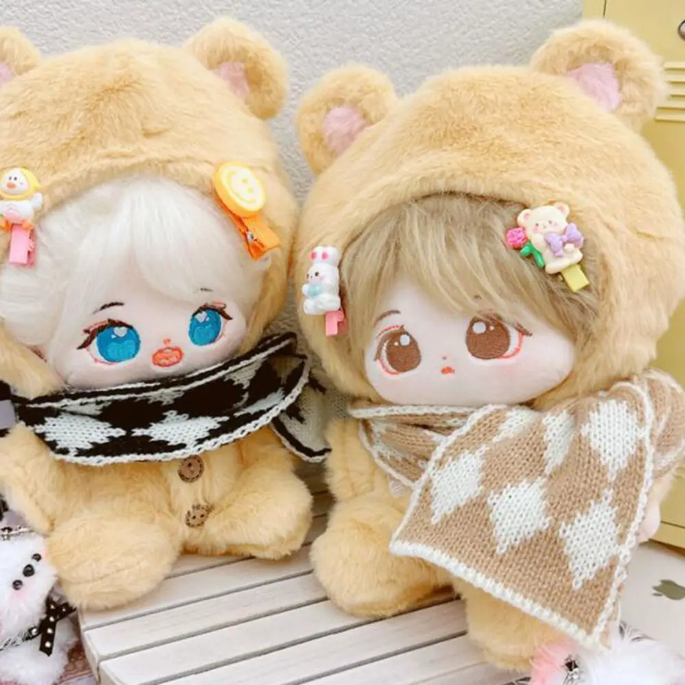 20cm Cotton Doll Clothes Cartoon Plush Overalls Cute Hoodies Mini Clothes Suits For Cotton Stuffed Dolls Toys Accessories Idol