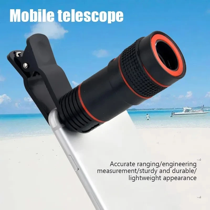 

12X Telescope Zoom Lens Monocular Mobile Phone Camera Lens for iPhone Samsung Smartphones Lens for Camping Hunting Sports