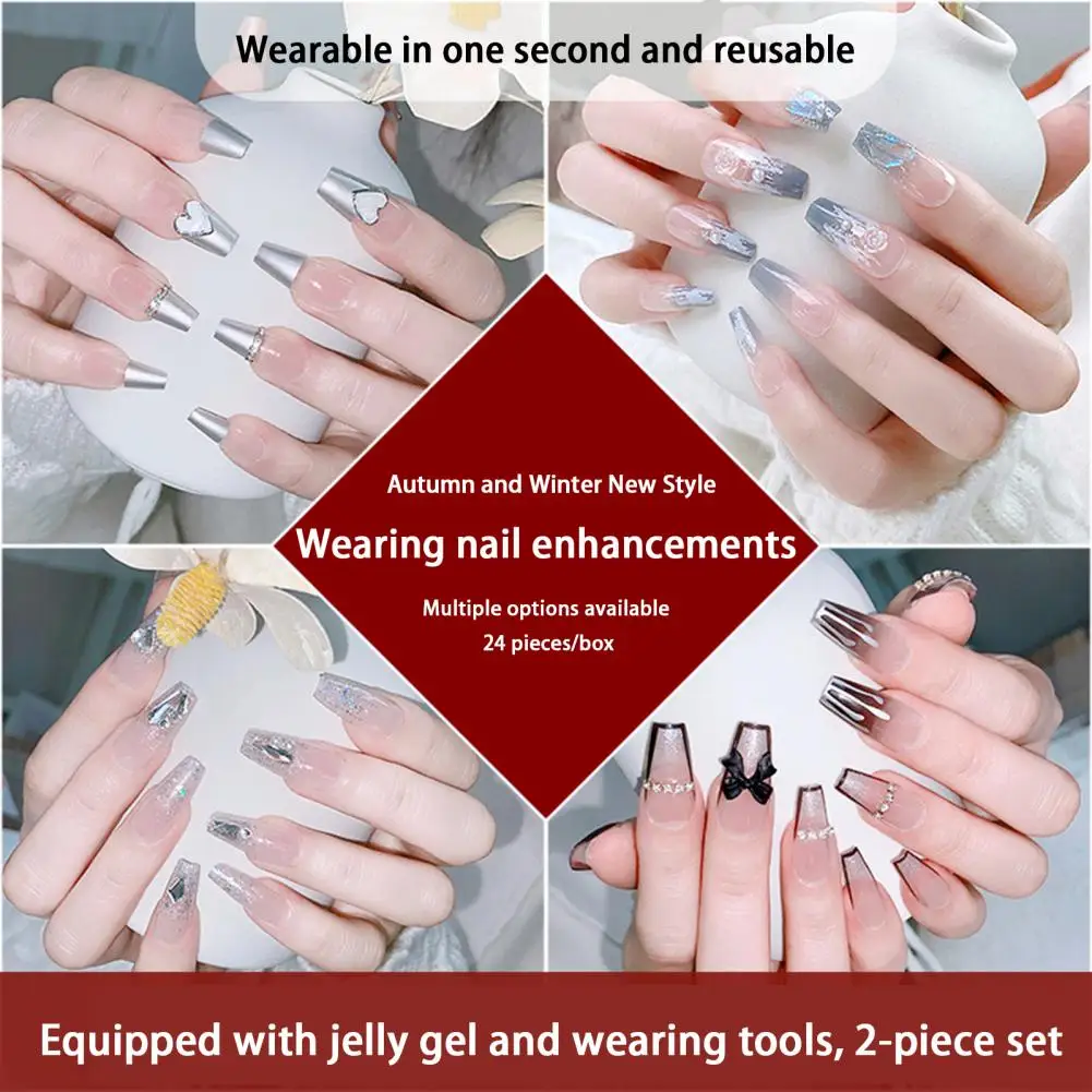 Attractive Gel Nail Tips Sufficient Quantity Full Coverage ABS Faux Pearl Girls False Nails  False Nails Nail Decoration