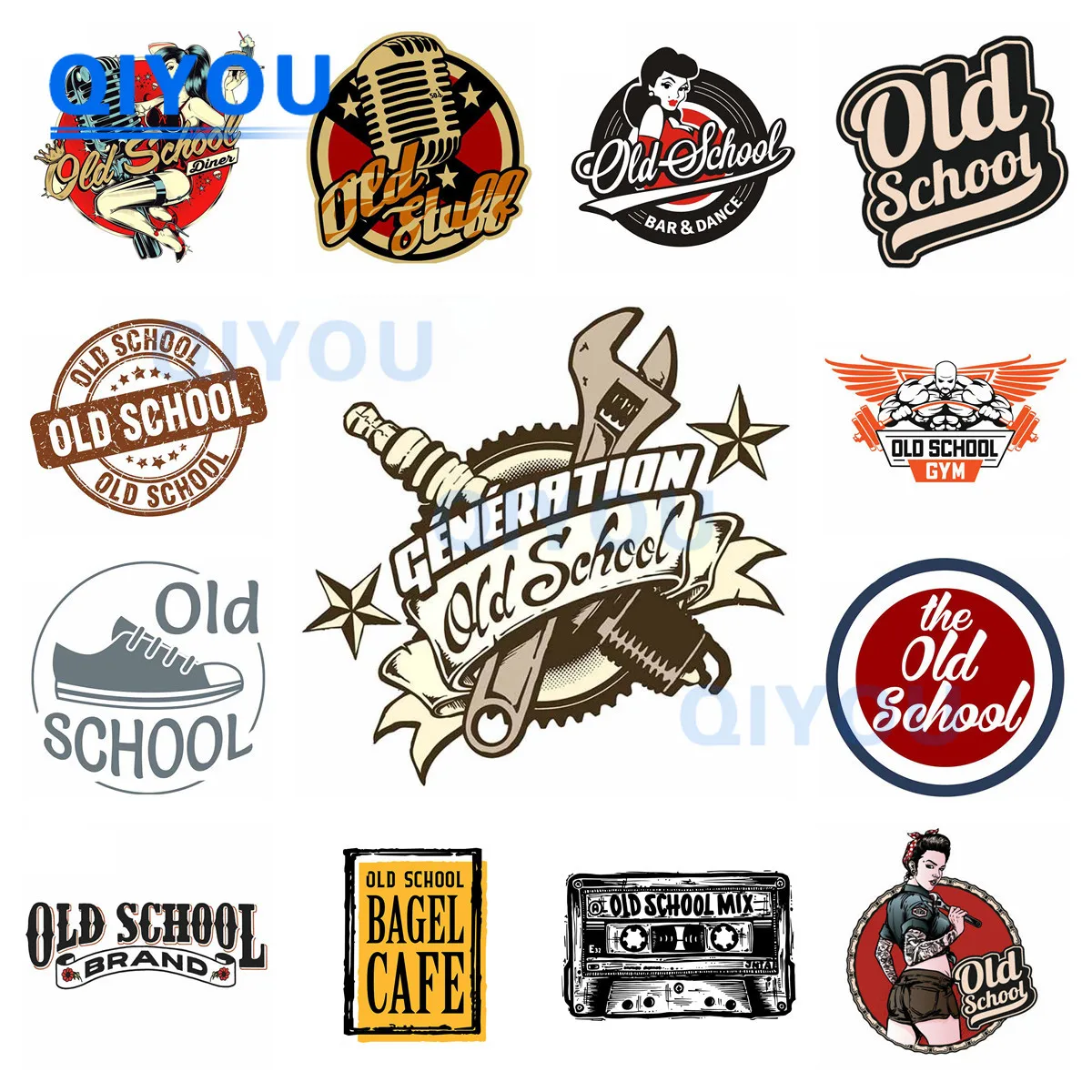 

Old School Refrigerator Motorcycle Stickers Personalized Body Decoration Car Stickers for PVC Decal Used for Car Body Windshield