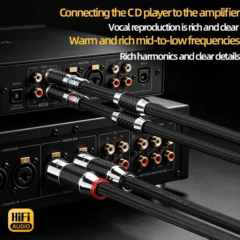 ATAUDIO HiFi RCA to XLR Audio Cable 2RCA Male to 2XLR Male/Female 7N OCC Silver-plated Wire for Amplifier Speaker