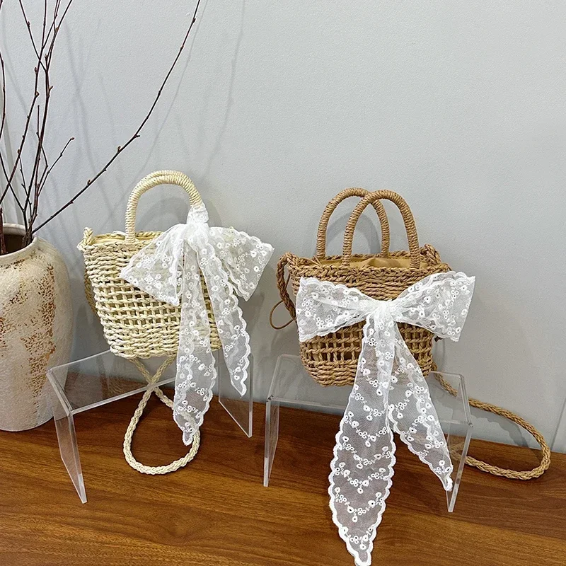 

Тканая сумка через плечо с кисточками, модная легкая сумка с бантом, новая пляжная повседневная сумка цвета хаки, сумка через плечо для отпуска, Bolso De Mujer