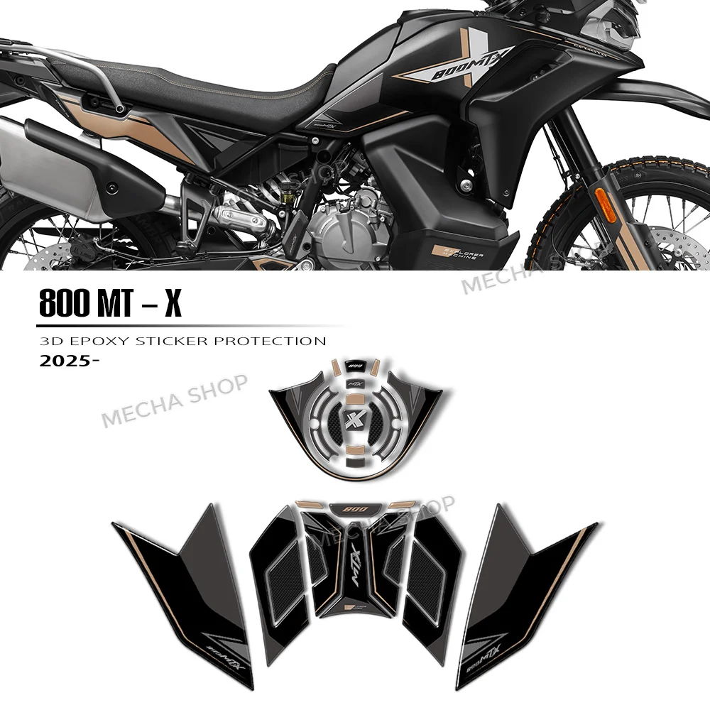 

For CF Moto 800 MT-X 2025 800MT X 2026 Accessories 3D Epoxy Resin Sticker Kit Tank Pad Side Kit Protection