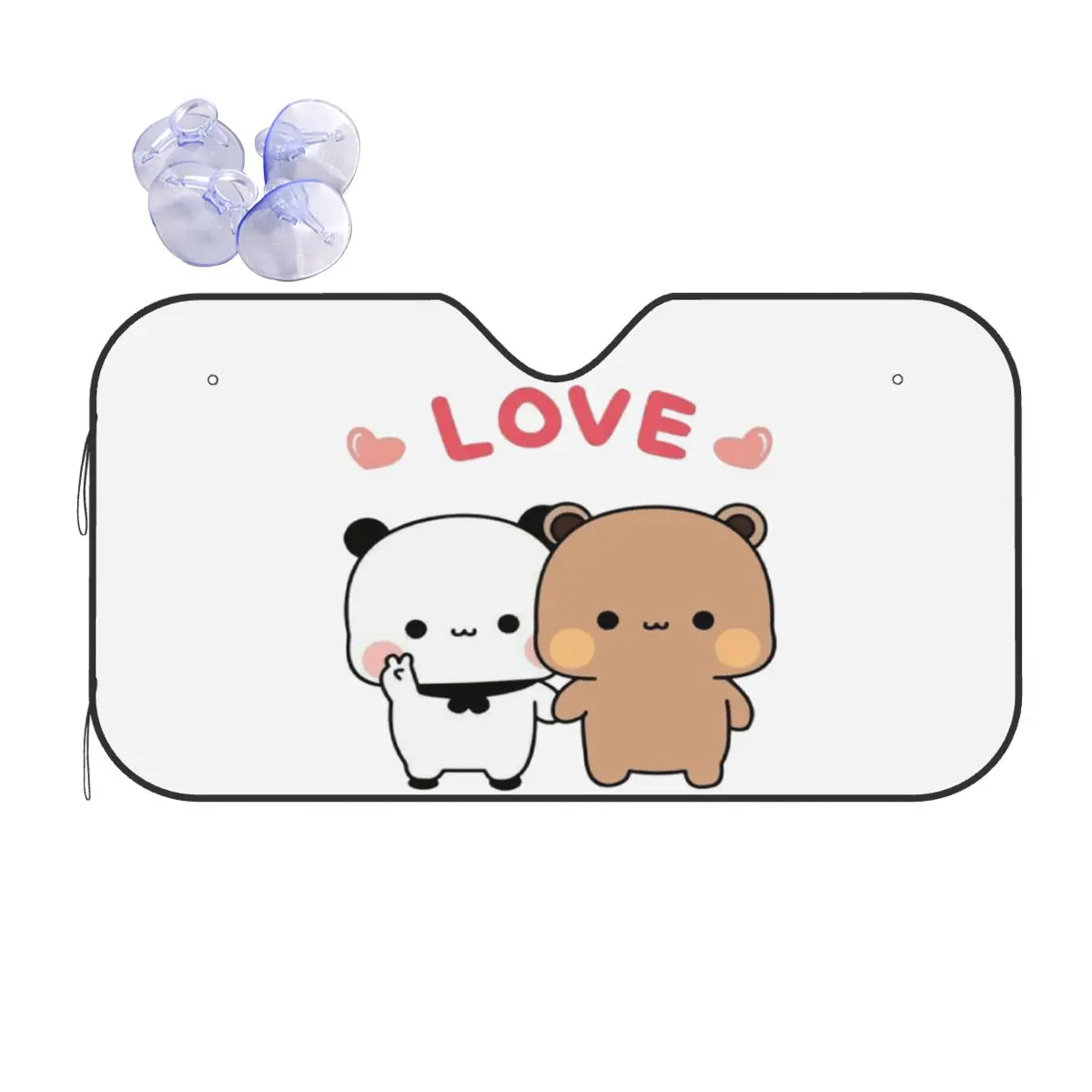 Bear And Panda Bubu Dudu Balloon Sunshade Windscreen Car Front Windshield Window Sun Visor Accessories Covers view 2