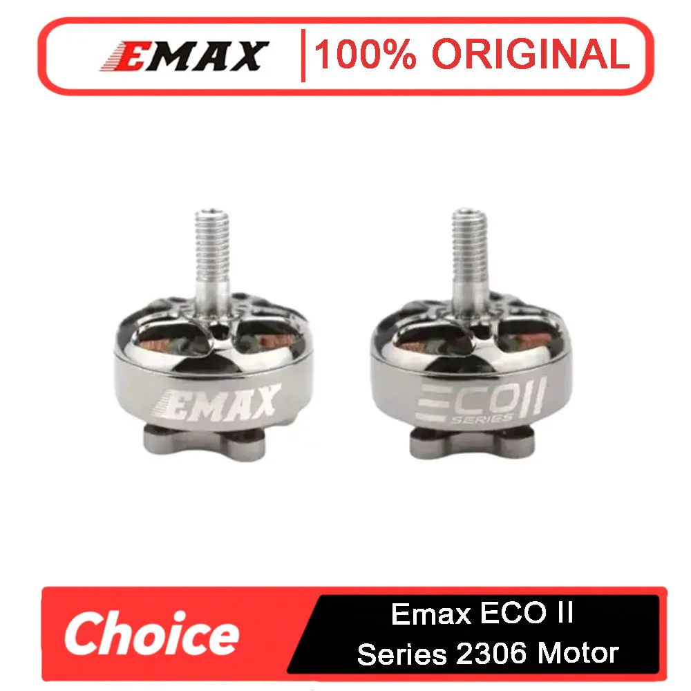 

EMAX ECOII V2 2306 Brushless Motor - 1700/1900/2400KV 3-6S for FPV Racing Freestyle 5" Drones - 4S/6S, High Efficiency