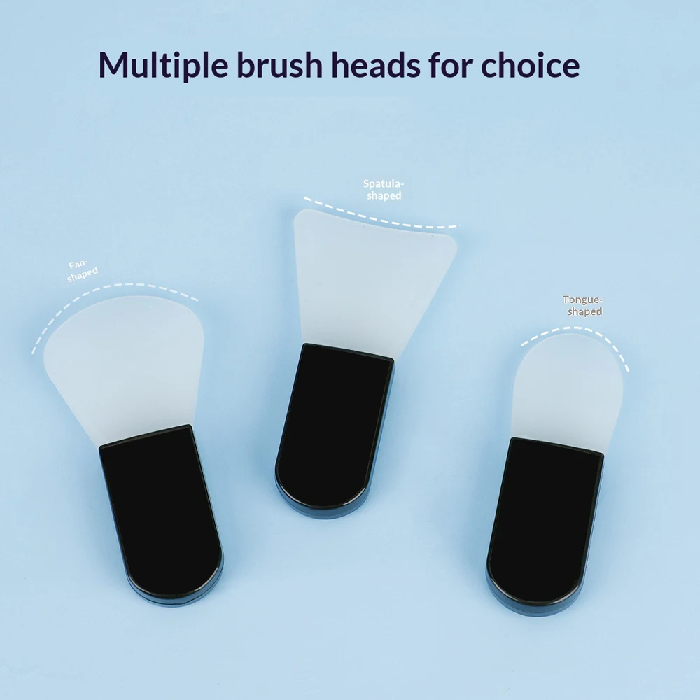 3pcs Mini Silicone Mask Brush Set Short Handle Mud Mask Applicator Thumb Face Brush Travel Beauty Tool