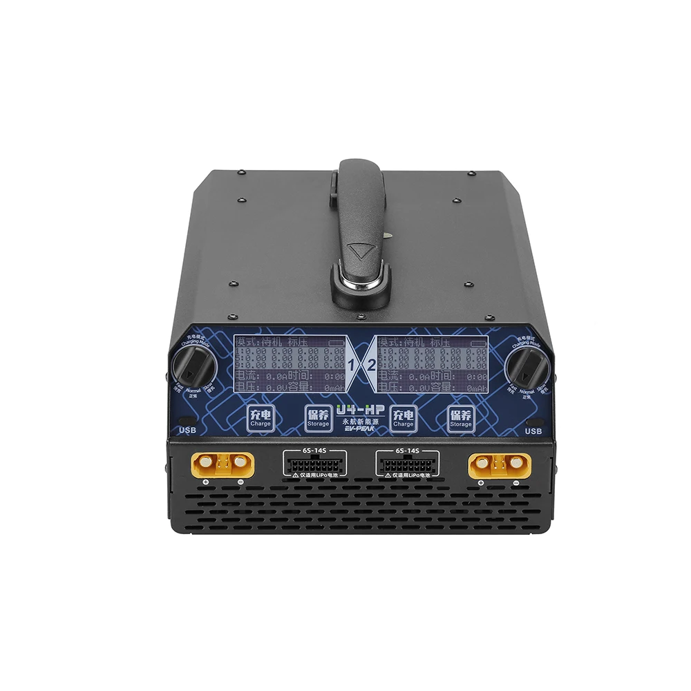 EV-PEAK U4-HP 2400 واط 25A ثنائي القناة شاحن ميزان ذكي/تفريغ ل RC الطائرة بدون طيار يبو/LiHv 6S-14S بطارية التيار المتناوب QC3.0 2500 واط