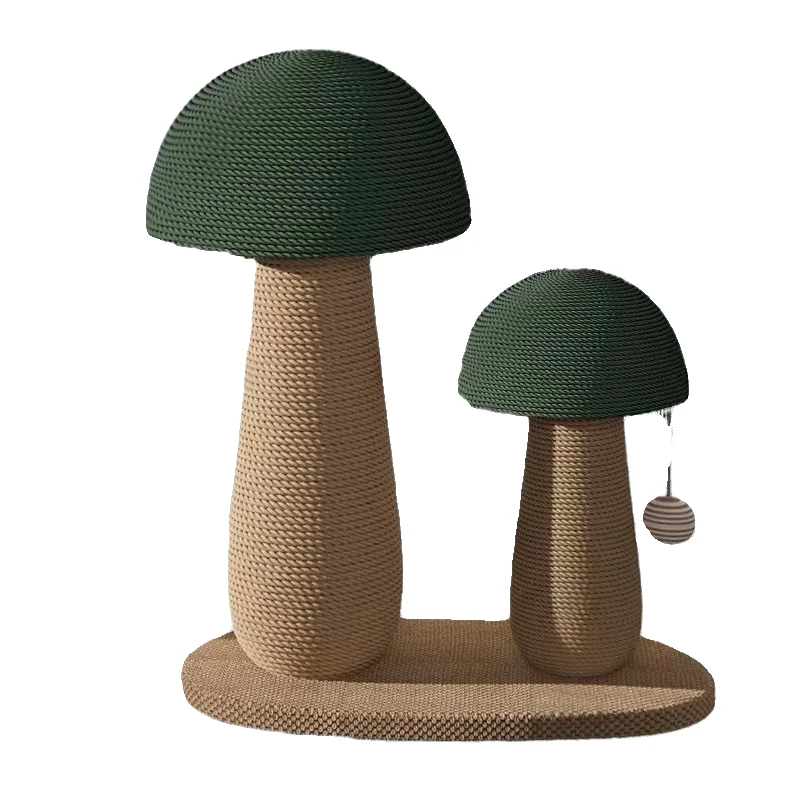 Mushroom cat scratching post, wear-resistant and non-shedding, vertical scratch-resistant sisal rope claw grinding toy
