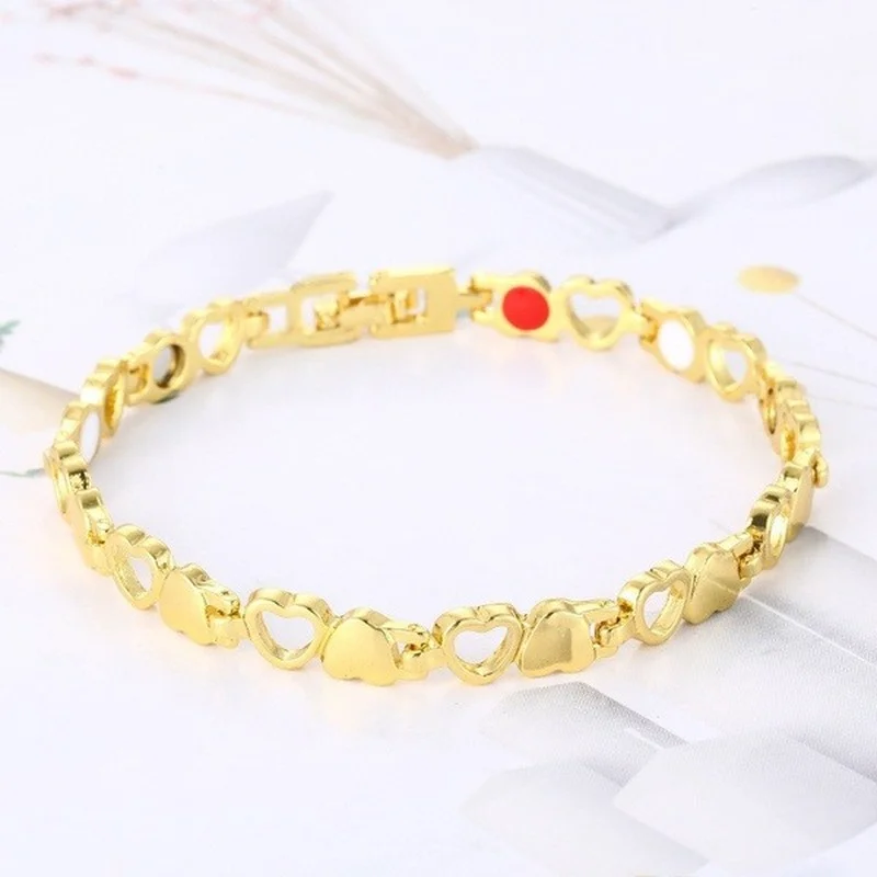 Healthy Magnetic Slimming Bracelet Fashionable Jewelry for Woman Man Weight Loss Bracelet Link Heart Shape Steel Chain Bracelet