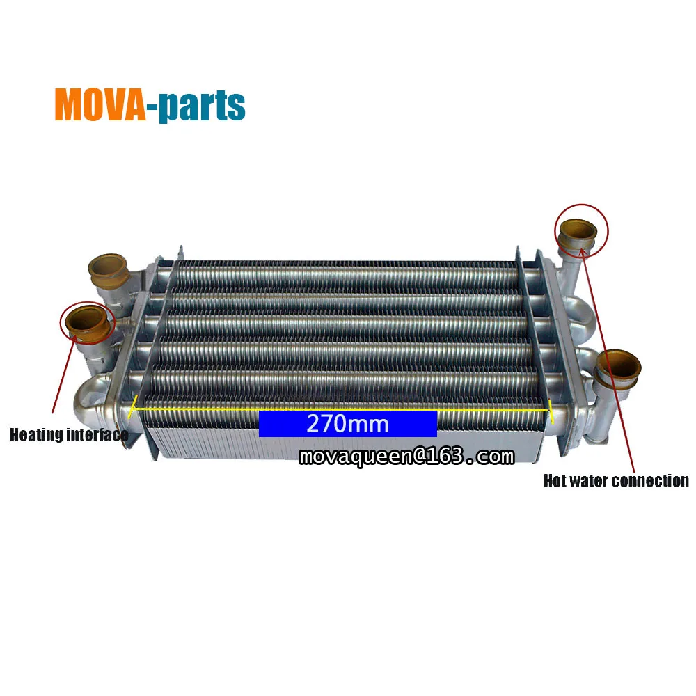 Gas Boilers Accessories All-Copper 270mm Main Heat Exchangers For BAXI CHAPPEE De Dietrich Gas Boilers Replacement