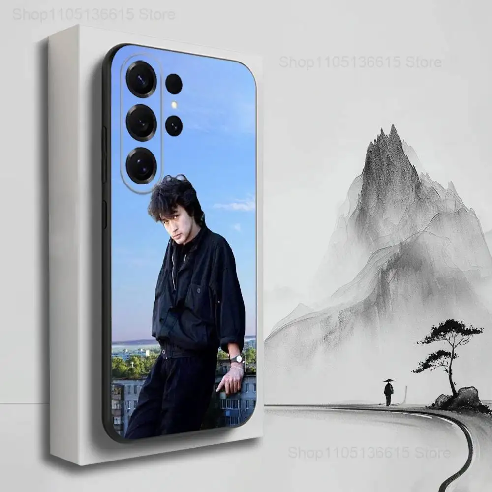 حافظة هاتف Singer V-Viktor T-TSOI لهاتف سامسونج S25,S24,S23,S22,S21,S20,S10,S9,Ultra,Plus,Lite,FE,غطاء أسود من السيليكون الناعم