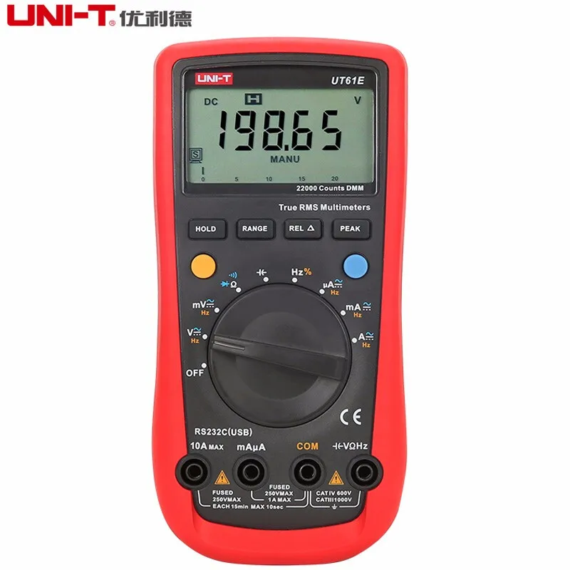 

UNI-T UT61A/UT61B/UT61C/UT61D/UT61E Modern Digital Multimeter True RMS Auto Range NCV CAP RES Measurement Instruments