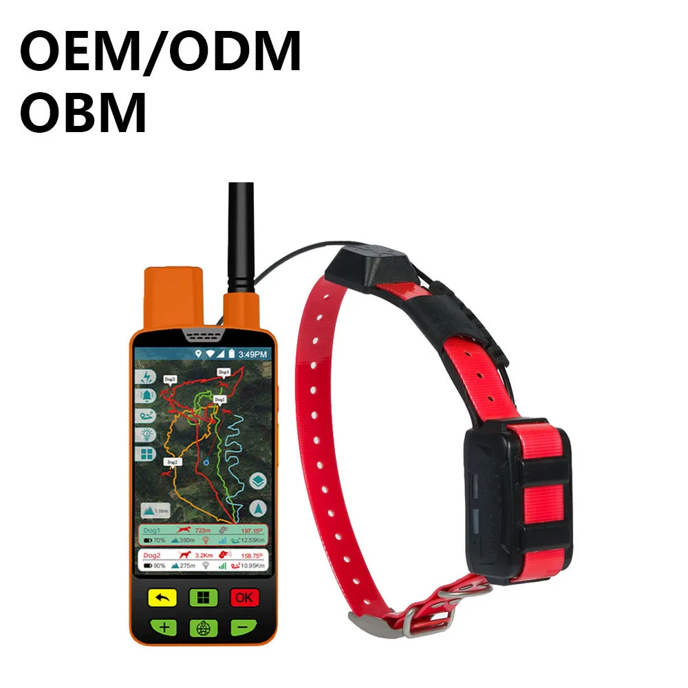 Premium Custom Waterproof Satellite Collar Hunting Dogs 4G/GPRS GPS Tracker Android Includes Handheld Device IP68 Waterproof