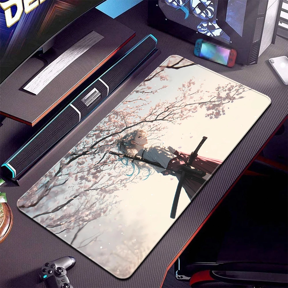 Japanese Samurai Gaming Mouse Pad 900x400mm Large Premium Mouse Mat katana Rubber Computer Mousepad Gamer Professional Desk Mat