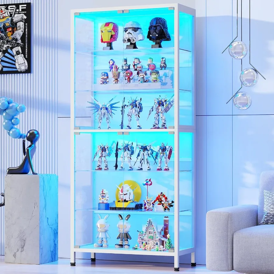 Aliexpress 71.2" 6-Tier Display Cabinet with Glass Doors for Collectibles - Aliexpress Deal